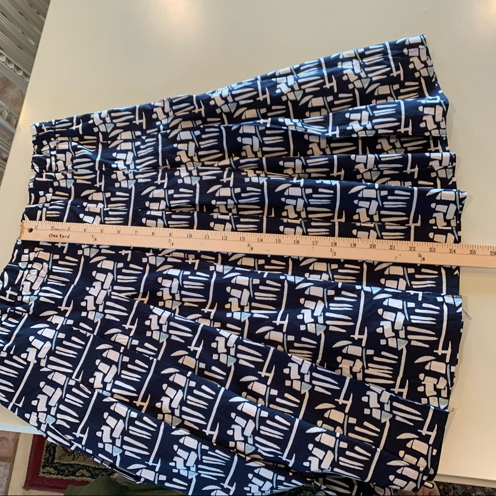 Tory Burch Navy and White Printed A-Line Skirt - Picture 9 of 16